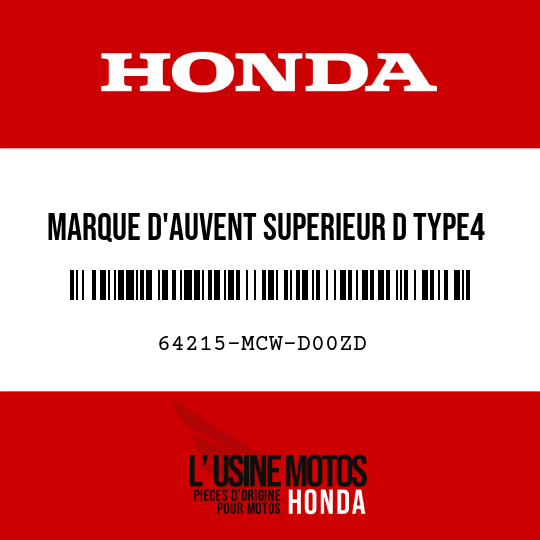 image de 64215-MCW-D00ZD MARQUE D'AUVENT SUPERIEUR D TYPE4 