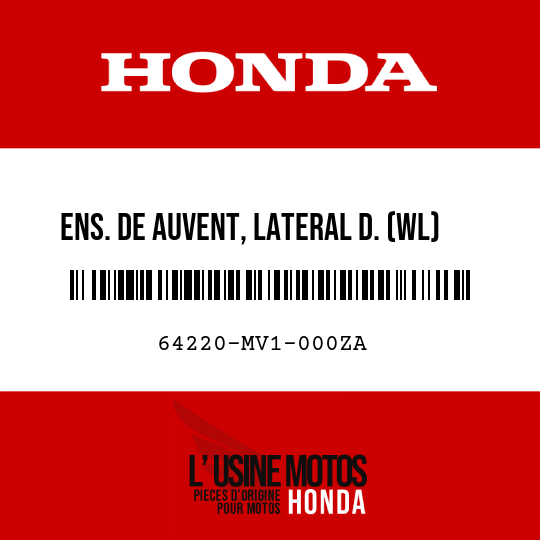 image de 64220-MV1-000ZA ENS. DE AUVENT, LATERAL D. (WL) *NH138/TYPE1 *