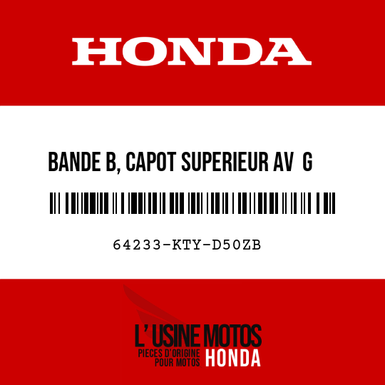 image de 64233-KTY-D50ZB BANDE B, CAPOT SUPERIEUR AV  G TYPE2