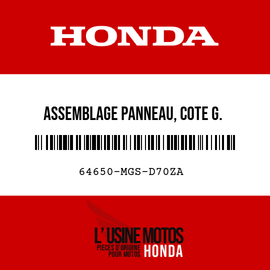 image de 64650-MGS-D70ZA ASSEMBLAGE PANNEAU, COTE G. *NHB38M*