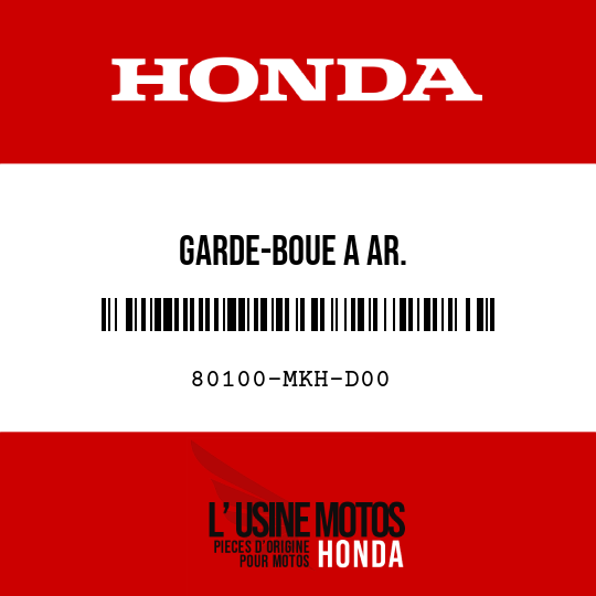 image de 80100-MKH-D00 GARDE-BOUE A AR.