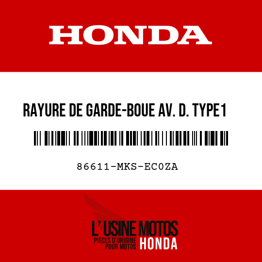 image de 86611-MKS-EC0ZA RAYURE DE GARDE-BOUE AV. D. TYPE1