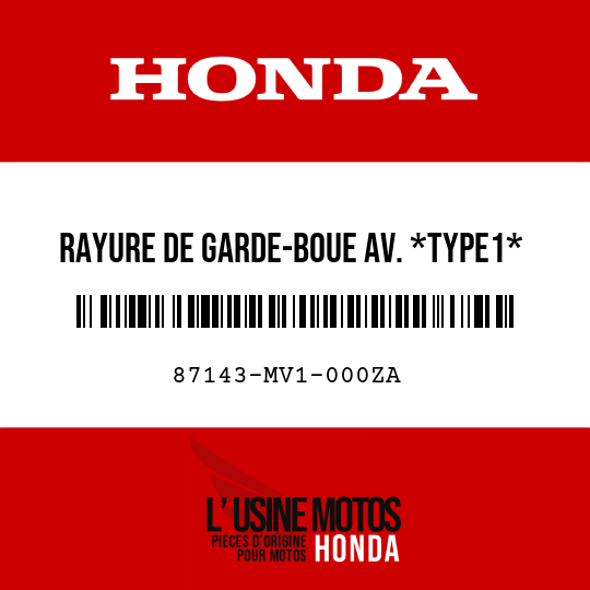 image de 87143-MV1-000ZA RAYURE DE GARDE-BOUE AV. *TYPE1*