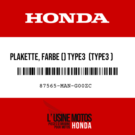 image de 87565-MAN-G00ZC PLAKETTE, FARBE () TYPE3  (TYPE3 )