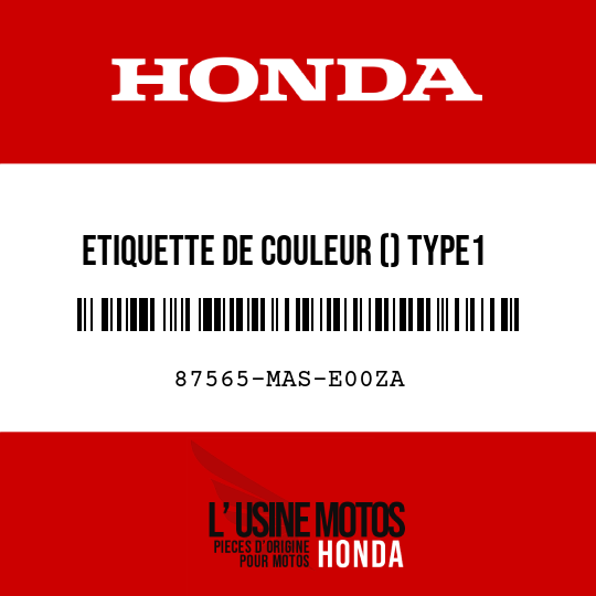 image de 87565-MAS-E00ZA ETIQUETTE DE COULEUR () TYPE1 (R127H)