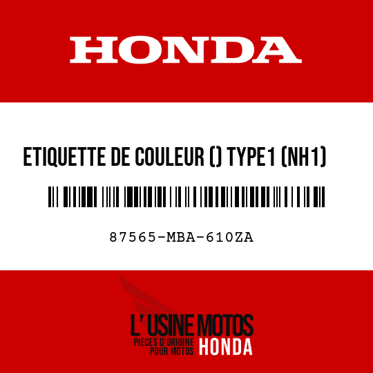 image de 87565-MBA-610ZA ETIQUETTE DE COULEUR () TYPE1 (NH1)