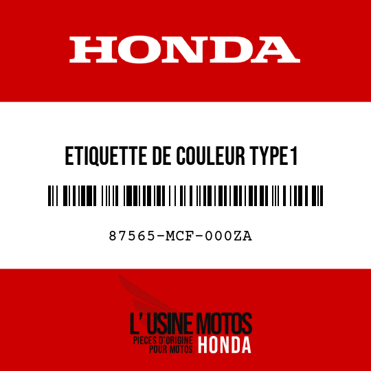 image de 87565-MCF-000ZA ETIQUETTE DE COULEUR TYPE1