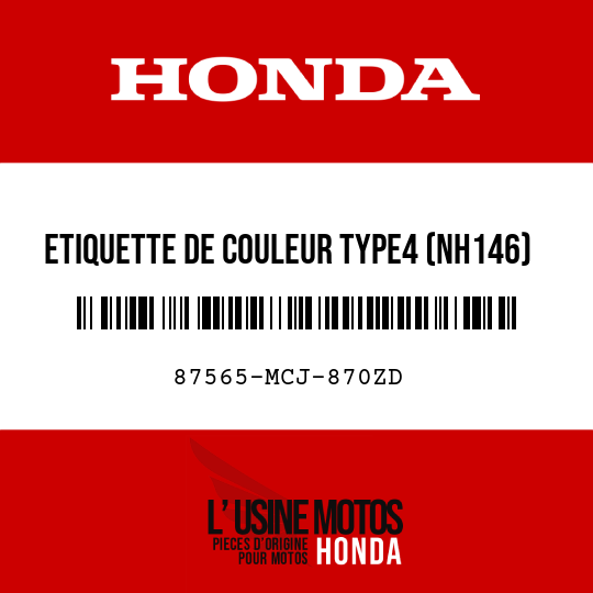 image de 87565-MCJ-870ZD ETIQUETTE DE COULEUR TYPE4 (NH146)