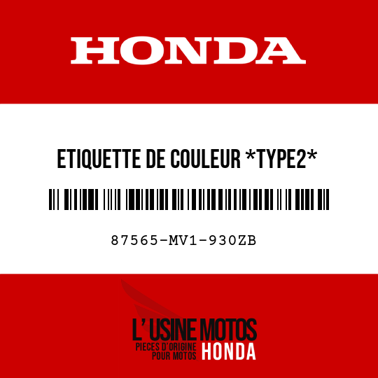 image de 87565-MV1-930ZB ETIQUETTE DE COULEUR *TYPE2*