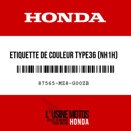 image de 87565-MZ8-G00ZB ETIQUETTE DE COULEUR TYPE36 (NH1H)