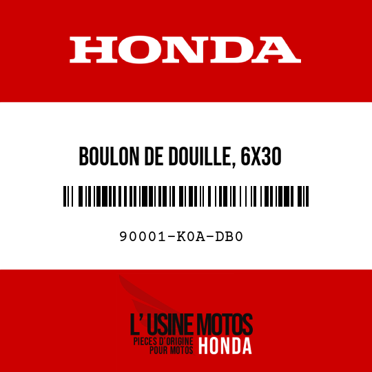 image de 90001-K0A-DB0 BOULON DE DOUILLE, 6X30