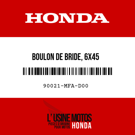 image de 90021-MFA-D00 BOULON DE BRIDE, 6X45