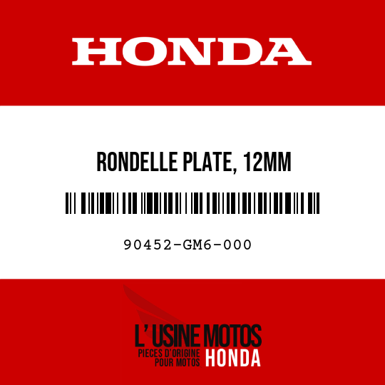 image de 90452-GM6-000 RONDELLE PLATE, 12MM